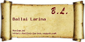 Ballai Larina névjegykártya